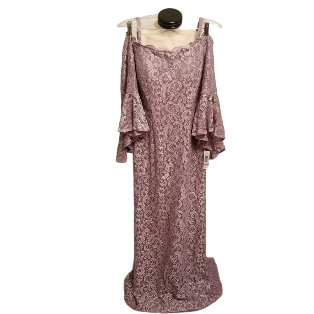 R&M Richards bell sleeve formal dress, sz 12 NWT